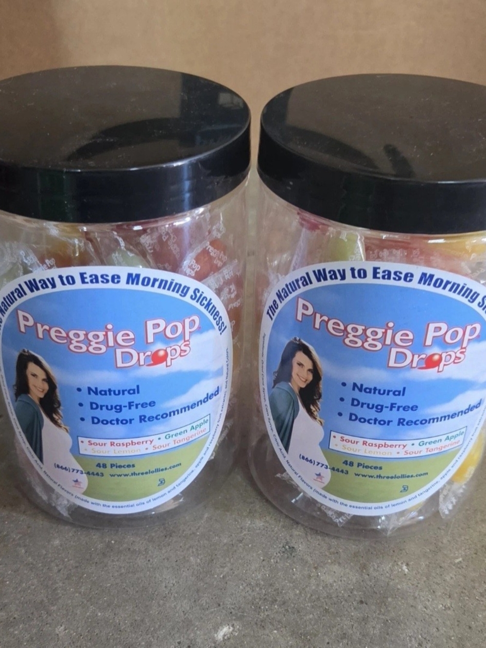 Natural Morning Sickness Relief -Preggie Pops 2 Pack 96 Count